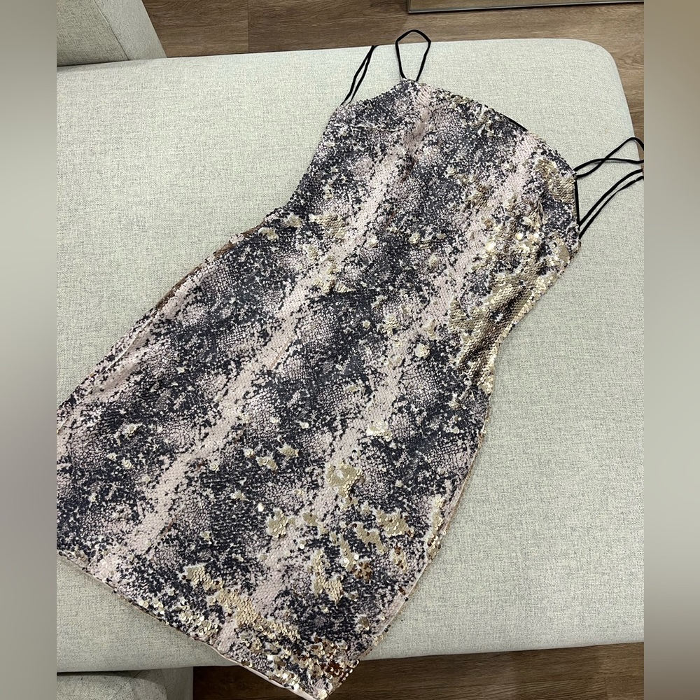 TOP SHOP Snake skin sequin Dress